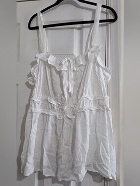 Torrid White Ruffle Tie-Front Camisole